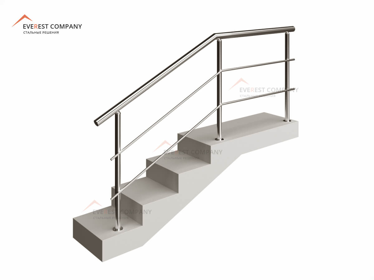 перила из нержавеющей стали с ригелями