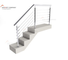 перила из нержавейки с шестью тросами фото