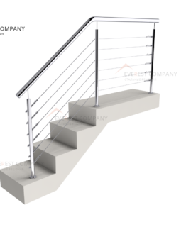 перила из нержавейки с шестью тросами фото